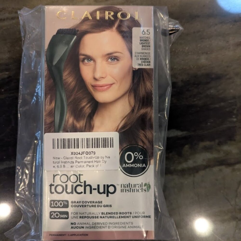 Hair dye, Permanent, 6.5 Lightest Brown, Clairol, Root Touch UP